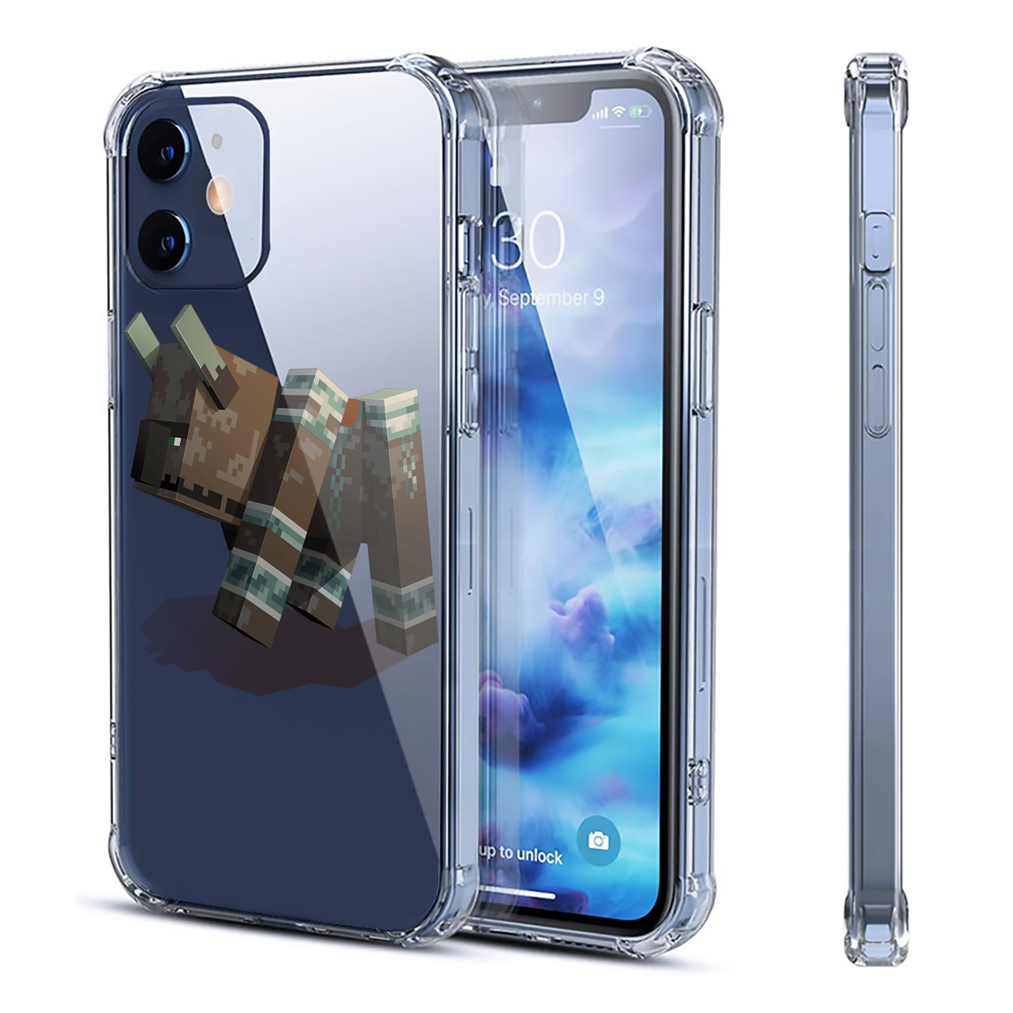 （画像用） マインクラフト ブロックの世界 Minecraft MC Block world 【iPhone 12シリーズ対応】透明スマホケース（クリアソフトケース）